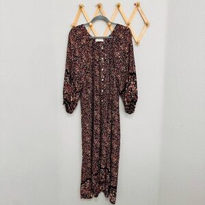 Natalie Martin Floral Rayon Midi Dress in Petite Fleur Print Size XL